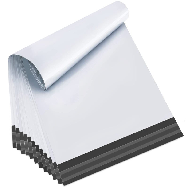 KORCCI White Poly Mailers 10x13in 100Pcs, Shipping Bag Envelope for Clothing, Self Strong Adhesive Mailing Envelopes for Business Suppliers, Flexible Secure Package, Waterproof, Tear Resistant Postal Bags - Image 1